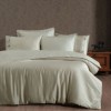 Lenjerie de pat King din bumbac egiptean Silk Satin Myron Bej Wind cu broderie eleganta