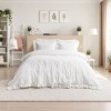 lenjerie de pat Leona alba cu inimioare jacquard Saheser Home