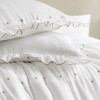 lenjerie de pat Leona alba cu inimioare jacquard Saheser Home