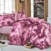 Lenjerie de pat poplin cu model degrade roșu închis, din bumbac 100%, set de 4 piese
