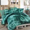 Lenjerie de pat poplin cu model verde degrade, din bumbac 100%, set de 4 piese
