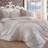 Lenjerie de pat poplin percale, Hobby Home, Irene Beige - cutie deteriorata, produs intact