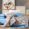 Lenjerie de pat din bumbac 100%, Mikado Mustar, model colorat abstract, set de 4 piese