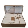 Lenjerie de pat poplin prespălat 1 persoana, Majoli Bahar, Natural Gardenia Ecru