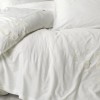 Lenjerie de pat din bumbac satin cu broderie florală alba