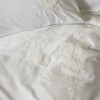 Lenjerie de pat din bumbac satin cu broderie florală alba