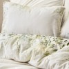 Lenjerie de pat Hermes ecru cu imprimeu verde, muselină 100% bumbac, set 6 piese.