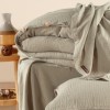 Lenjerie de pat din muselină Henna Bej, 100% bumbac organic, design elegant și respirabil