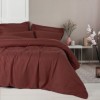 Lenjerii de pat Lyocell si Bumbac 220TC, Craft rosu claret, model armur