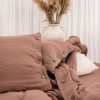 Lenjerie de pat din muselina cu 2 straturi, Vetro Maro 6 piese cu nasturi decorativi
