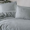 Lenjerie de pat premium jacquard cu broderie verde Clasy Home Marlet V2
