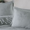 Lenjerie de pat premium jacquard cu broderie verde Clasy Home Marlet V2