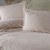 Lenjerie de pat premium jacquard cu broderie roz Clasy Home Marlet V3