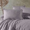 Lenjerie de pat premium jacquard cu broderie lila Clasy Home Marlet V4