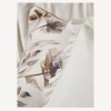 Lenjerie de pat Alora crem, print cu flori pastelate, bumbac satinat 100%, set 6 piese.