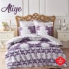 Lenjerie de pat din bumbac satinat mov-alb Aliye Purple de la Cotton Box