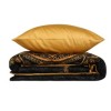 Lenjerie de pat Alvina Gold din bumbac satinat negru cu ornamente aurii