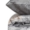 Lenjerie de pat Amentes cu model geometric în nuanțe de gri, bej și alb, bumbac satinat de lux, marca CottonBox.