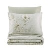 Lenjerie de pat dublu premium din satin de lux cu design floral elegant în nuanțe de bej
