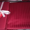 Lenjerie de pat premium satin de lux, Cotton Box, Stripe - Claret Red - cutie deteriorata, produs intact