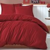 Lenjerie de pat premium satin de lux, Cotton Box, Stripe - Claret Red