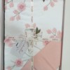 Lenjerie de pat Lare V1 bumbac satinat alb și roz cu broderii florale și aplicații 3D