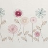 Lenjerie de pat Mavera bumbac satinat alb și roz cu broderii florale și aplicații 3D