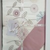 Lenjerie de pat Mavera bumbac satinat alb și roz cu broderii florale și aplicații 3D