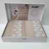 Lenjerie de pat Mona bumbac satinat dublu roz pal cu broderie delicată
