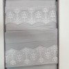 Lenjerie de pat Mona bumbac satinat dublu albastru deschis cu broderie delicată
