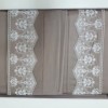 Lenjerie de pat Mona bumbac satinat dublu gri cu broderie delicată