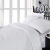 Lenjerie de pat de lux din satin Cotton Box For You White în nuanțe alb, design broderie și dantelă