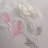 Lenjerie de pat roz și alb, broderii florale, 100% bumbac satinat, set 6 piese.