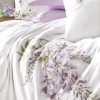Lenjerie de pat Cotton Box Mita Lilac cu flori brodate alb și lila, bumbac satinat, 6 piese