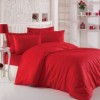 Lenjerie de pat Cotton Box din satin de lux, 6 piese, roșu intens, cu design elegant