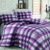 Lenjerie de pat ranforce Bahar Home Fantasia v3 cu design clasic în carouri mov, alb și gri