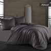 Lenjerie de pat Bahar Home bumbac satinat gri antracit, design simplu, 6 piese ​