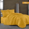 Lenjerie de pat Bahar Home bumbac satinat ocru, design simplu, 6 piese