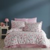Lenjerie de pat roz și alb, model floral, set de 6 piese, Class Home Collection, 100% bumbac satinat.