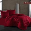 Lenjerie de pat din bumbac satinat, model Class Home Collection Bordeaux, roșu bordo intens