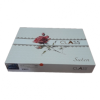 Lenjerie de pat din bumbac satinat, model Class Home Collection Ocean Blue, albastru intens cu flori albe