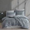 Lenjerie de pat gri și alb, model geometric, set de 6 piese, Class Home Collection, 100% bumbac satinat. ​