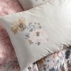 Lenjerie de pat Dalya Powder roz, imprimeu cu flori, bumbac satinat 100%, set 6 piese.