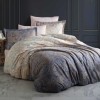 Lenjerie de pat paisley albastru, bej și crem din bumbac satinat Class Home Collection, model Calipso, set complet