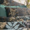 Lenjerie pat satin de lux 6 piese Cotton Box design cu frunze multicolore, Clorasa Verde