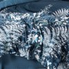 Lenjerie pat satin de lux 6 piese Cotton Box design cu frunze si flori Imvelo Albastru