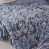 Lenjerie pat satin de lux 6 piese Cotton Box design cu model baroc, Owen bej, albastru