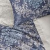 Lenjerie pat satin de lux 6 piese Cotton Box design cu model baroc, Owen bej, albastru