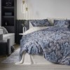 Lenjerie pat satin de lux 6 piese Cotton Box design cu model baroc, Owen bej, albastru