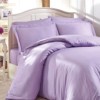 Lenjerie de pat satin de lux Nazenin Home Line Lila, cu dungi fine în nuanțe de lila, 100% bumbac satinat, set 6 piese